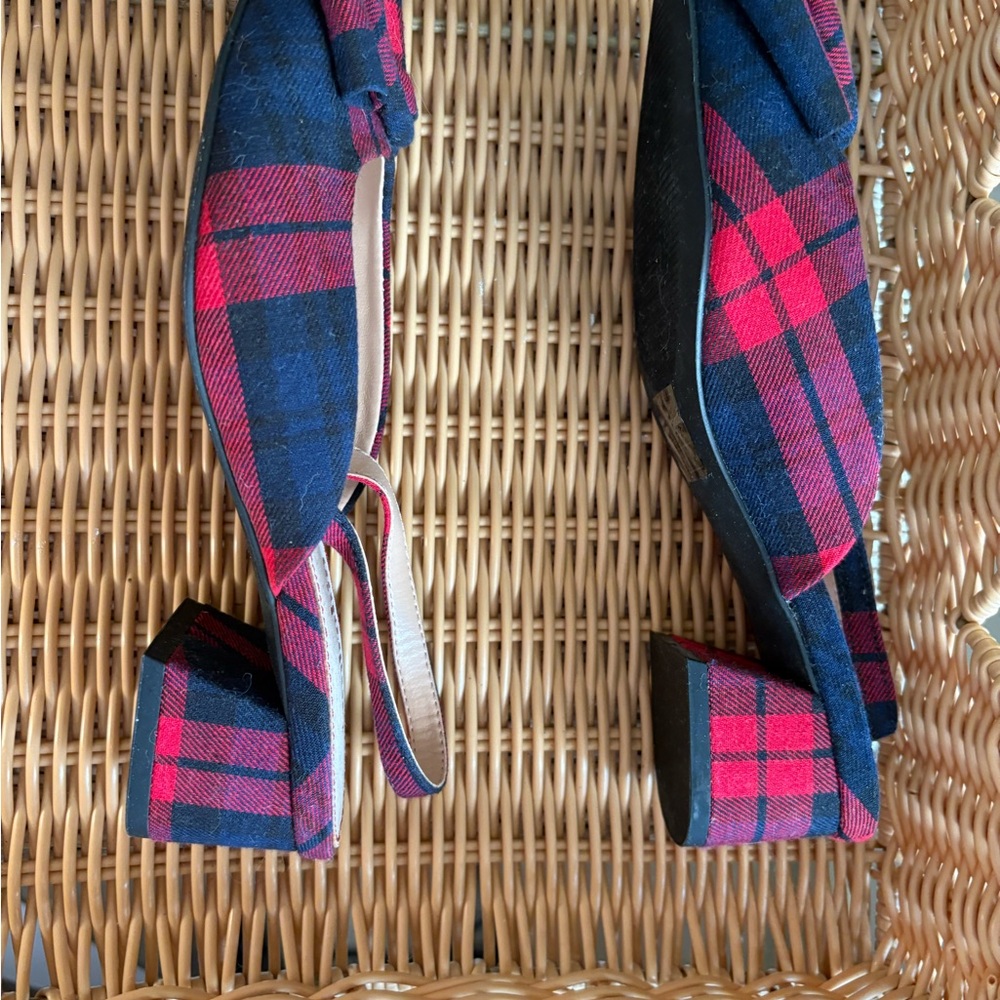 Tartan low pumps.